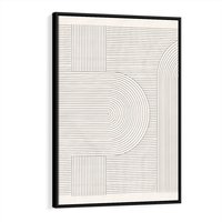 Obraz w ramie 70x100 - Geometryczna Elegancja Mid Century - mid century, minimalizm - rama czarna