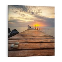Obraz na płótnie 60x60 - Molo nad bułgarskim morzem - Bułgaria, molo