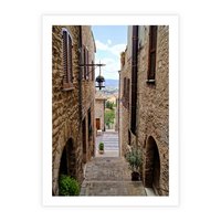 Plakat bez ramy 21x30 - Perspektywa malowniczej uliczki - uliczka, perspektywa