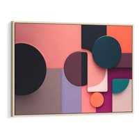 Obraz w ramie 70x50 - Przenikanie przestrzeni czasu - abstrakcja, geometria - rama drewno