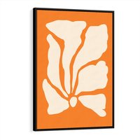 Obraz w ramie 50x70 - Wibracje Barw - abstrakcyjny boho plakat, pomarańczowe tło - rama czarna