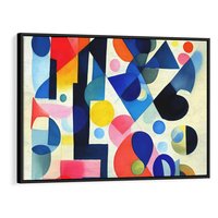 Obraz w ramie 70x50 - Księga Akwarelowych Przeniknięć - abstrakcyjny obraz, różne kolorowe kształty - rama czarna