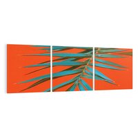 Obraz na płótnie 120x40 - Egzotyczny Urok - liście, palma