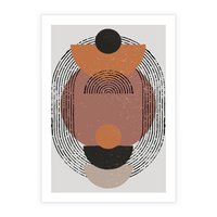 Plakat bez ramy 40x50 - Abstrakcja w Odcieniach Brązu i Beżu - geometria, abstrakcyjna grafika