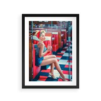 Plakat w ramie 30x40 - Stylowa Elegancja - retro, pinup - rama czarna