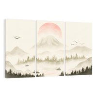 Obraz na płótnie 120x80 - Przyroda Japonii - japońska akwarela, góry