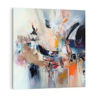 Obraz na płótnie 80x80 - Kontrapunkty zatajonych uczuć - dynamiczna abstrakcja, bałagan na płótnie
