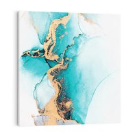 Obraz na płótnie 40x40 - Elegancja i Subtelność - marmur, złoto