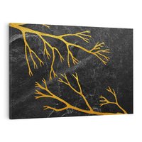 Obraz na płótnie 120x80 - Marmurowe Drzewa Snu - złote gałęzie, drzewa