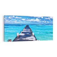 Obraz na płótnie 120x60 - Molo na Plaży Morza - molo, plaża