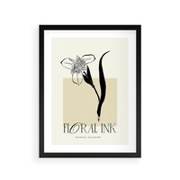 Plakat w ramie 50x70 - Wyblakłe odcienie snów - kwiat, irys - rama czarna