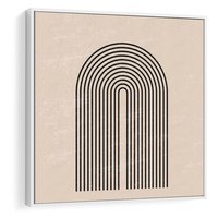 Obraz w ramie 80x80 - Migocące Echa - abstrakcyjne linie, geometria - rama biała