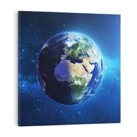 Obraz na płótnie 80x80 - Kosmiczna podróż: Ziemia jako planeta - kosmos, ziemia