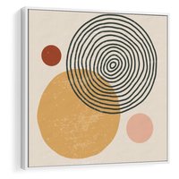 Obraz w ramie 80x80 - Boho Światło - abstrakcyjna sztuka, boho kształty - rama biała