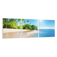 Obraz na płótnie 150x50 - Rajskie plaże Karaibów - Karaiby, plaża