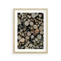 Plakat w ramie 30x40 - Bliskość Natury - drewno, las - rama drewno