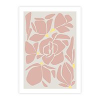 Plakat bez ramy 50x70 - Rozplątane Akwarelowe Formy - abstrakcyjne boho kwiaty, kompozycja