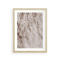 Plakat w ramie 50x70 - Cień Gałęzi - beżowa ściana, cień gałęzi - rama drewno