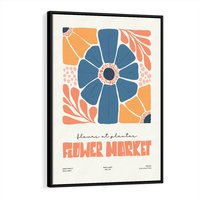 Obraz w ramie 50x70 - Rozbijające Widoki - kwiaty, nowoczesny plakat - rama czarna