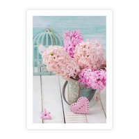 Plakat bez ramy 21x30 - Kwiatowa harmonia hiacyntów - kwiaty, hiacynty