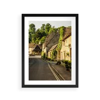 Plakat w ramie 30x40 - Magiczna podróż w głąb miasta - uliczka, perspektywa - rama czarna