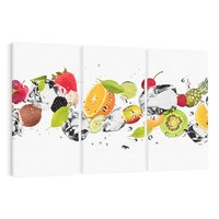 Obraz na płótnie 120x80 - Świeżość letnich owoców - woda, owoce