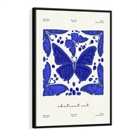 Obraz w ramie 70x100 - Wibracje Wnętrza - nowoczesny plakat, odcienie błękitu - rama czarna