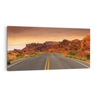 Obraz na płótnie 120x60 - Górska droga między skałami - droga, góry