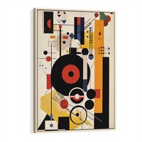 Obraz w ramie 80x120 - Wnętrza Refleksyjnego Światła - modernistyczny obraz, styl bauhaus - rama drewno