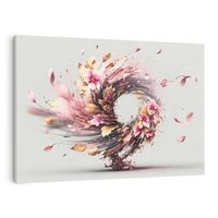 Obraz na płótnie 100x70 - Kwiatowy Wir - nowoczesna grafika komputerowa, wir z kwiatów