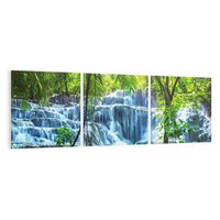 Obraz na płótnie 90x30 - Meksykański wodospad w lesie - wodospad, las