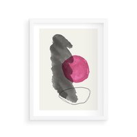 Plakat w ramie 50x70 - Bezczasowe Rytmy - abstrakcyjne nieregularne plamy, czarny - rama biała