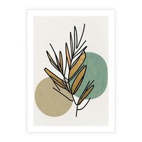 Plakat bez ramy 50x70 - Migocące Ścieżki Wizji - abstrakcyjny obraz boho, liście