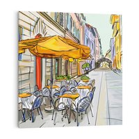 Obraz na płótnie 40x40 - Kawiarenkowy Szkic - malowany, szkic