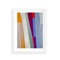 Plakat w ramie 50x70 - Księga Ukrytych Odbić - abstrakcyjne dziwne kształty, olejny obraz - rama biała