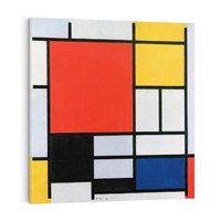 Obraz na płótnie 50x50 - "Composition with Red, Yellow, Blue, and Black" (1921), Piet Mondrian - Reprodukcja - reprodukcja, obraz na płótnie
