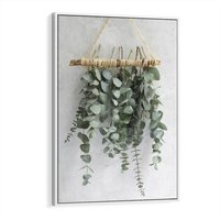 Obraz w ramie 50x70 - Uwodzicielska zieleń eukaliptusa - eukaliptus, zielone - rama biała