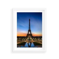 Plakat w ramie 50x70 - Wieża Eiffla w Innej Odsłonie - wieża, Eiffla - rama biała