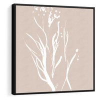 Obraz w ramie 50x50 - Impresje Pastelowych Nastrojów - minimalistyczny delikatny obraz, beżowe odcienie - rama czarna
