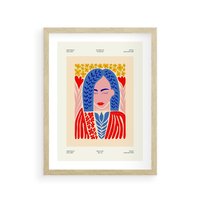 Plakat w ramie 40x50 - Impulsy Czasu - kobieca sztuka, abstrakcja - rama drewno