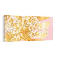 Obraz na płótnie 120x60 - : Elegancja w Złocie - złote, liście