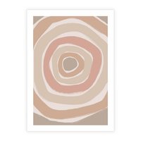 Plakat bez ramy 21x30 - Roztopione Granice - abstakcyjne koła, delikatne odcienie beżu