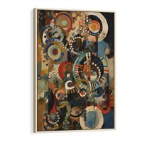 Obraz w ramie 80x120 - Podróżne Wizje Aberracji - abstrakcyjny obraz, mnogość kolorów - rama drewno