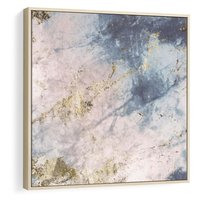 Obraz w ramie 80x80 - Luksusowa Dekoracja - marmur, złoto - rama drewno