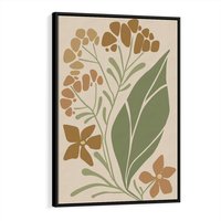 Obraz w ramie 70x100 - Subtelność Utajona - nowoczesny plakat, roślinność - rama czarna