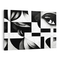 Obraz na płótnie 70x50 - Harmonia świateł i cieni - abstrakcja czarno biała, geometria