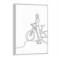 Obraz w ramie 80x120 - Minimalistyczna Przejażdżka - szkic, minimalizm - rama biała