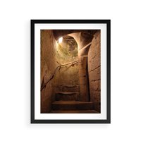 Plakat w ramie 50x70 - Perspektywa uliczki - uliczka, perspektywa - rama czarna