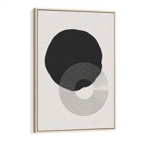 Obraz w ramie 50x70 - Migotliwa Opowieść - abstrakcyjna kompozycja, okręgi - rama drewno