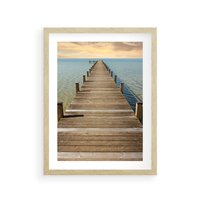 Plakat w ramie 50x70 - Pomost ku morzu - pomost, morze - rama drewno